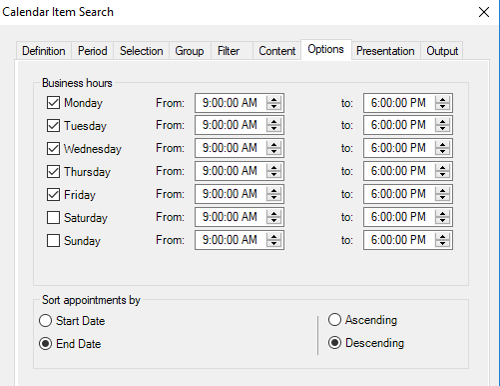 Set custom business hours in your meeting room usage report