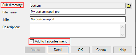 Add a report to the Favorites menu
