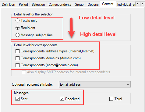 How to set the detail level of your report