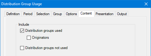 Select used Distribution Groups