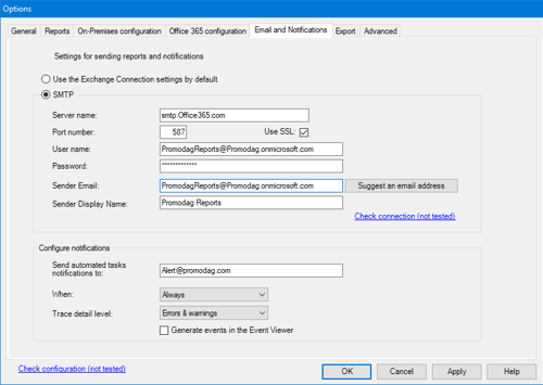 Alert configuration