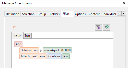 Filter attachments by type and age