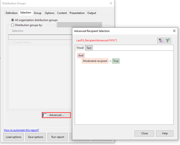 Select moderated distribution groups