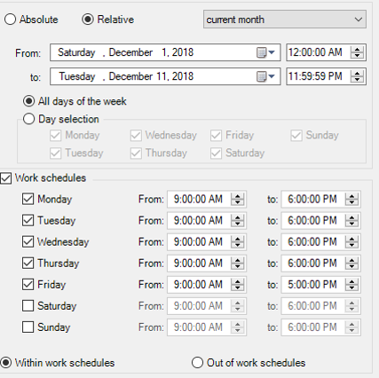 Define Work Schedules and Business Hours In Your Email Reporting