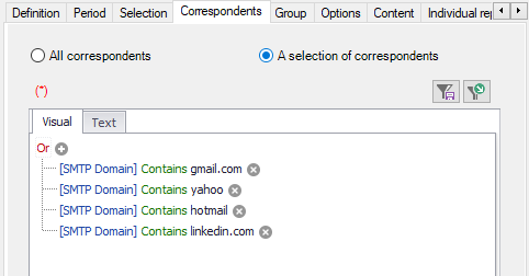 Filter non-corporate SMTP domains