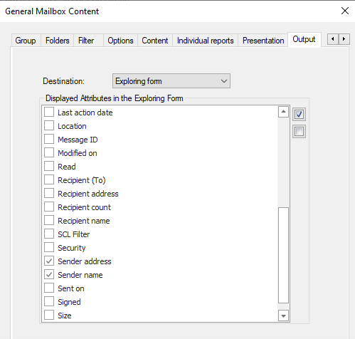 Select Exploring form as output