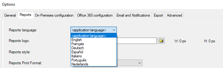 Choose Report Language