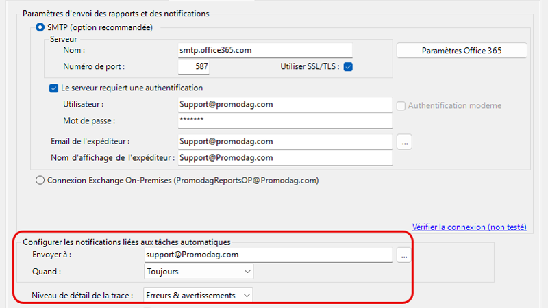 Configurer une adresse email pour recevoir des notifications