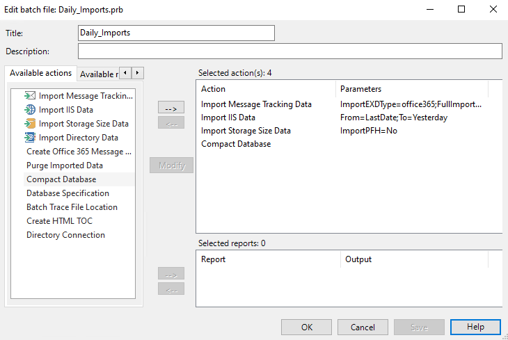 Example of an import batch file