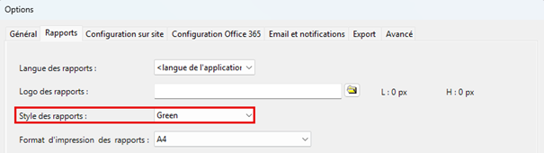Appliquez un style commun à tous les rapports