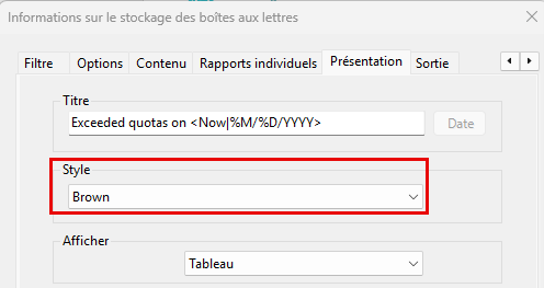 Appliquez un style particulier à des rapports individuels