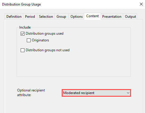 Distinguish moderated distribution groups in reports
