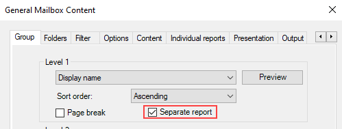 Generate separate reports