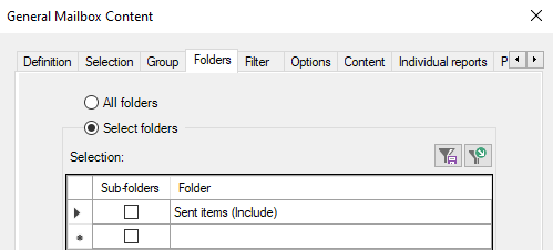 Select the Sent Items folder