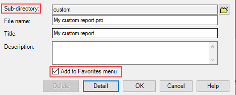 Save a report as Favorite