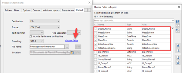 Export your attachments list as a CSV file