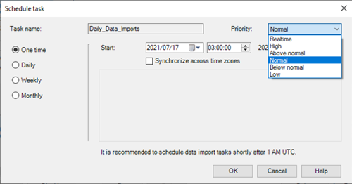Set task priority using Promodag Reports