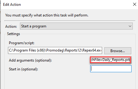Edit the Windows Scheduled Task