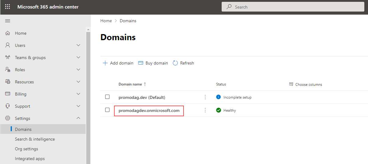 Determine Tenant Name from Microsoft 365 Admin Center