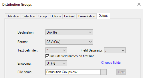 Export your list of Distribution Groups as a CSV file