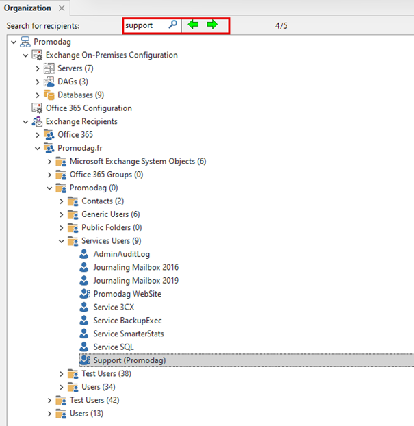 Search for any recipient by string