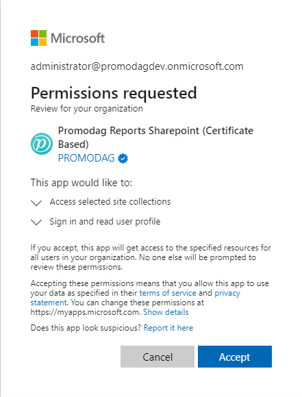 Permission requested in Azure AD