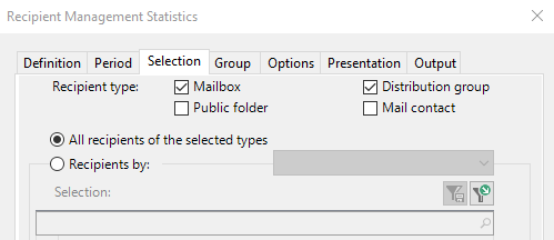 Select recipients by type