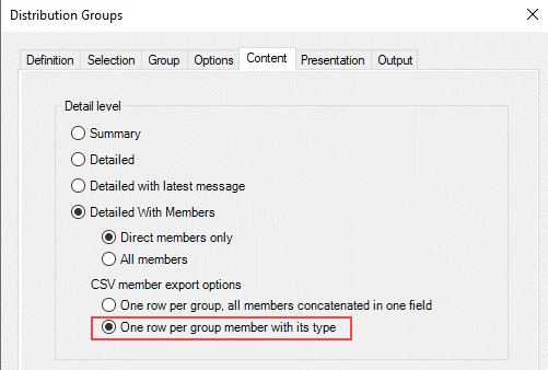 Set the CSV file to display 1 member per row