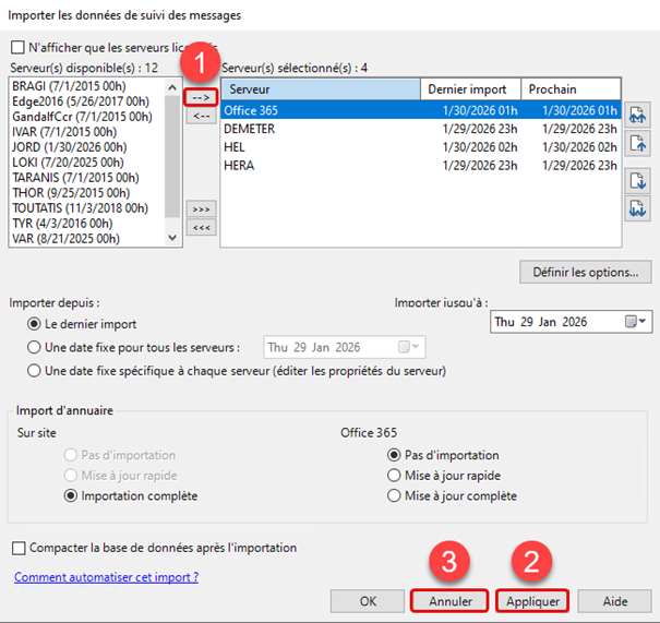 Comment assigner des serveurs Exchange à une console dans Promodag Reports